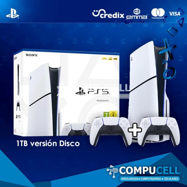 PLAYSTATION 5 SLIM 1TB DISCO + 1 CONTROL PS5 DUALSENSE ADICIONAL
